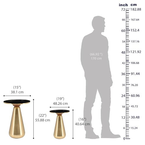 Image of Wakefit Modern Metal Nesting Side Tables (Set of 2), Round Coffee Tables for Living Room, Bedside Tables for Bedroom, Stylish Space-Saving End Tables