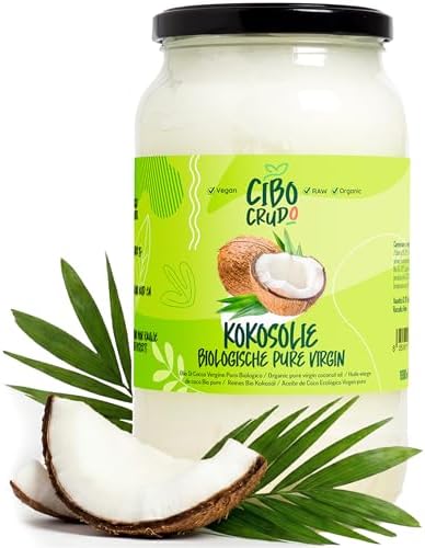 Bio Kokosöl Nativ und Kaltgepresst - 1 LT. Kokosöl Bio Flüssig für Haare Haut und Backen oder Kosmetik. Virgin Organic Coconut Oil for Hair.