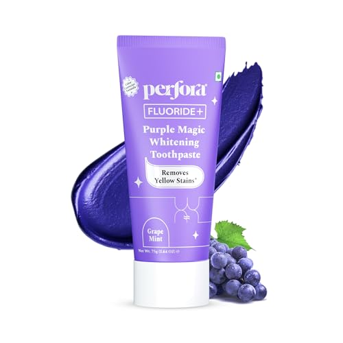 Image of Perfora Purple Whitening Toothpaste-75g | Purple Toothpaste For Teeth Whitening | Teeth Stain Remover | Enamel Safe & Effective Teeth Whitener Oral care | Grape Mint