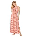 Lilly Pulitzer Women's Ulla Maxi, Flamingo Feather Harbour View Engineered Knit Dress