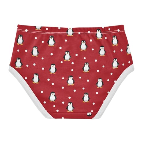 Wusikd Penguins Girls' Underwear Cotton Polka Dotson Red Girls Briefs Soft Toddler Underwear 2T2