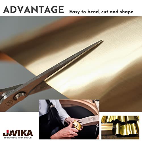 Image of JAVIKA 0.004 x 6 x 100 (inches) Brass Shim Stock Roll, Half Hard, Cold Rolled, CDA 260 Brass Alloy for Hardware and Machine Maintenance, DIY Projects, Jewelry, Crafts, Electrical