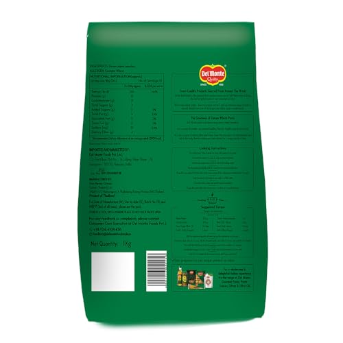 Image of Del Monte Penne Pasta (Imported From Italy), 100% Durum Wheat Semolina,500 grams (Pack of 2)