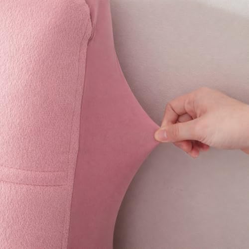 Image of HOMETHREADS Velvet Padded Headboard Cover with Foam - Soft, Wrinkle-Resistant Bed Back Protector, Suitable for Wooden, Leather & Upholstered | Fits 6 ft Headboards only (68x180 cm)(Pink)