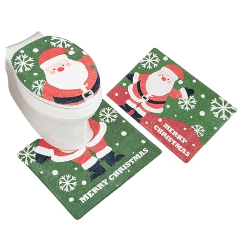 クリスマス トイレシートカバー | トイレ 蓋 カバー クリスマス 風呂敷 マット,冬 休日 シーン 小物 デザイン 床 マット お祝い アパート