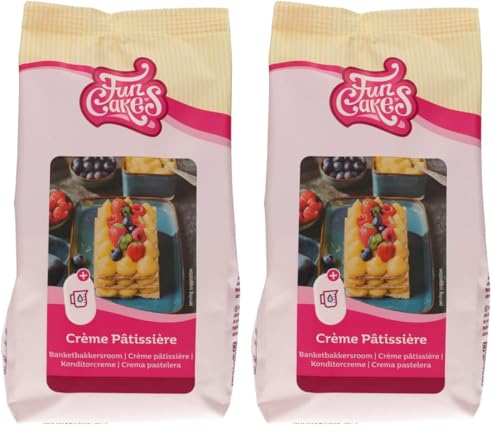 FunCakes Preparado para Crema Pastelera, Fácil de Usar, Deliciosa Crema Pastelera para Rellenar Tartas, Cupcakes y Otras Delicias, Solo Añade Agua, Halal. 500 G. 500 g (Paquete de 2)