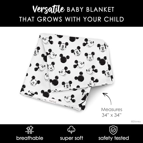 Milk Snob Disney Infant Boy/Girl Swaddle Blanket, Soft Receiving, Security and Play, Toddler Infant NewbornBedding, Baby Shower, Baby Registry Gift (Mickey Mouse Sketch) 34 * 34 inches by Milk Snob - Image 6