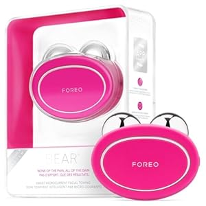 FOREO Bear Microcurrent Facial Device – Face Sculpting Tool – Instant Face Lift – Firm & Contour – Non-Invasive – Increases Absorption of Facial Skin Care Products – Fuchsia