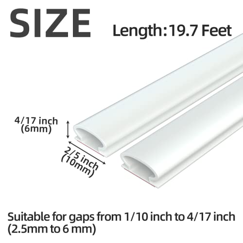 Esufeir 19.7Feet Door Weather Stripping Door Seal Strip,Self-Adhesive Rubber Door Insulation Weather Strip For Window And Door Soundproofing D Shape,Weatherstripping For Door Frame Gap Blocker(White) #TOP1