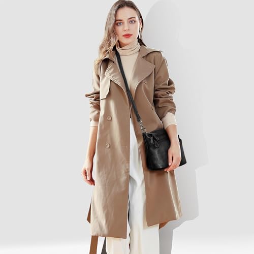 Image of HESHE Crossbody Bags for Women Genuine Leather Purses with Multi-Pockets Vintage Ladies Small Shoulder Satchel Bag
