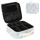 Relavel Travel Makeup Case, Professional Makeup Artist Makeup Bag, Portable Makeup Train Case Organizer with Adjustable Dividers, Cute Cosmetic Bags Birthday Gifts for Girls and Women, Floral Print