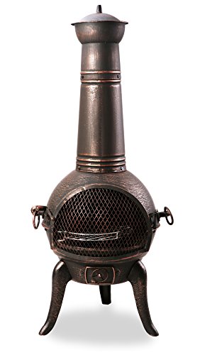 Primrose Medium Bronze Cast Iron Chimenea with Steel Flue