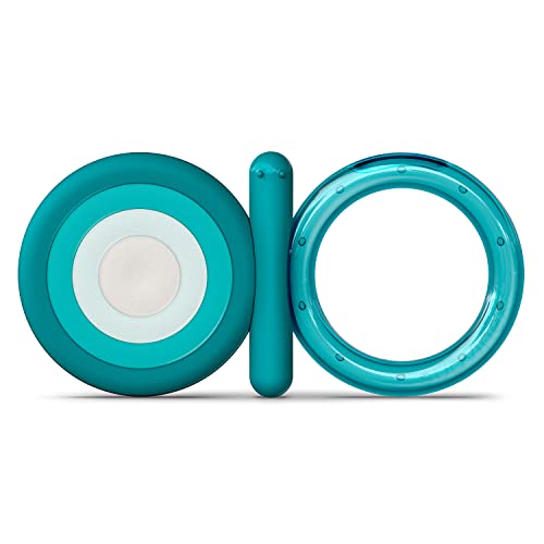 Suavinex, Mordedor de Silicona para Bebés +4 Meses. Mordedor Refrigerante. Anillo de Dentición Flexible y Ligero. Diseño Mariposa. Color Azul