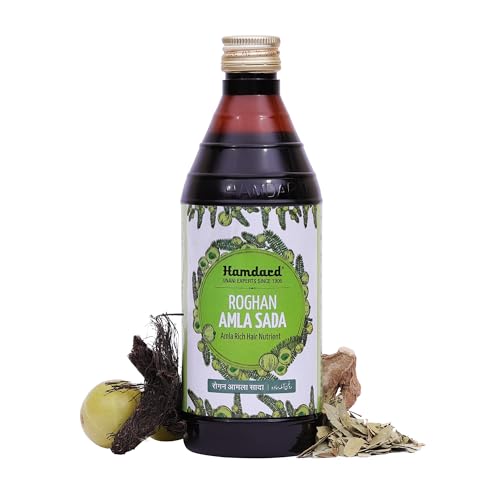 Image of Hamdard Roghan Amla Sada Pet | 500 ML | Maintain Healthy Hair | For Dandruff, Hair Fall and Premature Greying | Herbal Remedy | Pack Of 1