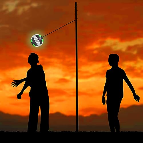 TARUMG Tetherball Set-Portable Tetherball Set with Tetherball Ball, Rope and Pole, Heavy Duty Tetherball Pole Set for Family Fun, Outdoor Game Fun for Backyard, Lawn