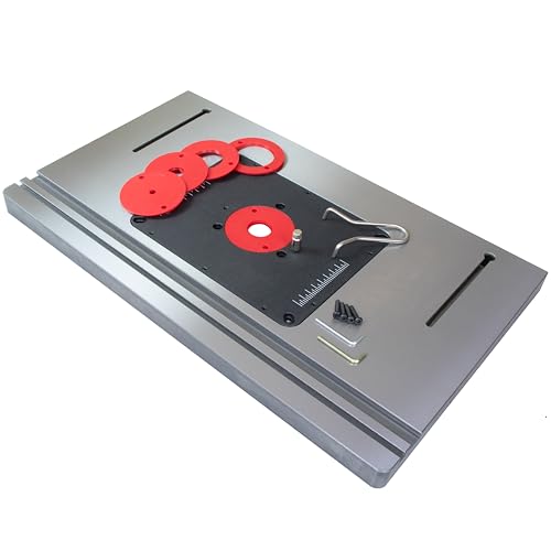 Cast Iron Table Saw Router Extension Wing, 27 inches by 16 inches, Fits Most Standard Size Contractor and Cabinet Table Saws, 9-1/4 inch by 11-3/4 inch Plate Opening, Premium Router Plate