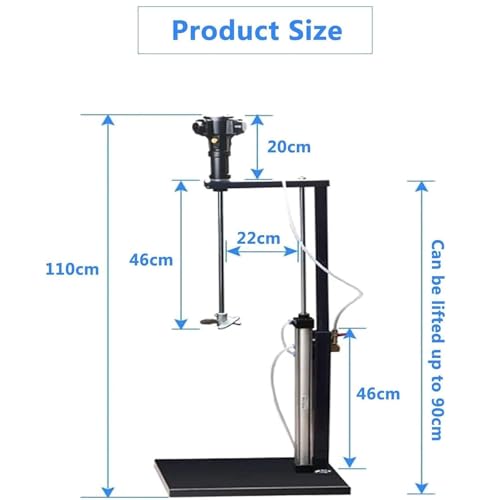 Pneumatischer Farbmischer, automatisches Luftrührwerk für 20 l Behälter, ideal zum Mischen von Gips, Zement, Mörtel und Futtermitteln, vertikales Design für den Schreibtisch