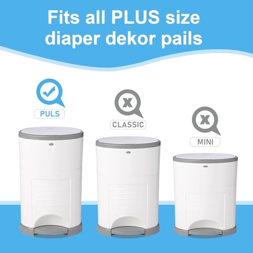 Image of USBOO Refills Compatible with Dekor Plus Diaper Pail,4 Pack Diaper Pail Refill Liners, Reinforced Thickness Diaper Trash Bags, Holds up to 2320 Diapers,Fresh Powder Scent