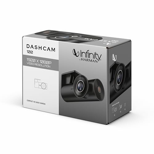 Image of Infinity By Harman Dashcam 100 Compact FHD Car Camera | 1080p Full HD Video | Night Vision, 140 Wide Angle & G-Sensor | Built-in Wi-Fi & App Support|Microphone | Supports up to 128GB SD Card (Black)
