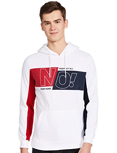Sweat à capuche homme imprimé blanc pour un style streetwear élégant lors de vos sorties