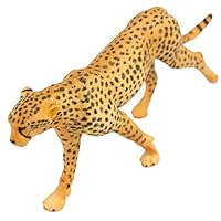 WHAMVOX Realistic Cheetah Figurine Solid Plastic Wild Animal Sculpture Decorative Desktop Ornament for Home and Party Use and Fade-resistant Animal Craft
