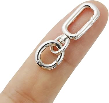 925 Sterling Silver Spring Double Clasp Bracelet Extender Necklace and Closures Bracelet Extension Clasps for Jewelry Making
