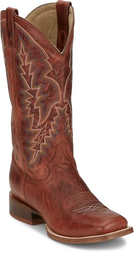 Tony Lama Camarillo 13'' Western Boots for Men - 1911 Collection - Square Toe Full Grain Leather Lining and Removable Comfort Insole, Cognac - 10.5 D