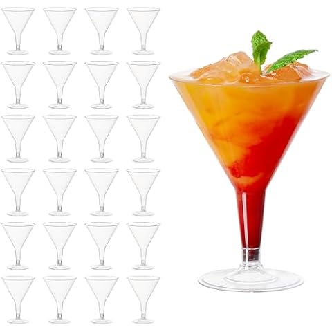 MATANA 24 Elegant Reusable Plastic Martini Glasses Cover