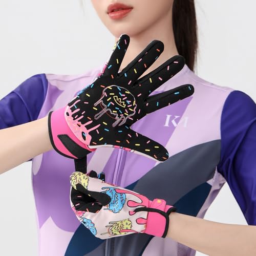 Vilico Luvas de ciclismo dedo inteiro para homens mulheres - luvas de ciclismo ajustáveis para ativi