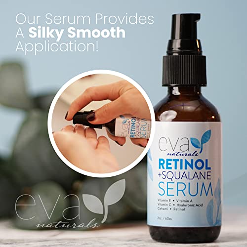 Eva Naturals Anti-Aging 1% Retinol Serum For Face - Granactive Retinoid With Squalane Dark Spots, Fine Lines & Wrinkles - Collagen Boosting Moisturizer - Pure Retinol Night Serum For Face, 2 Fl Oz (Pack Of 1) #TOP6