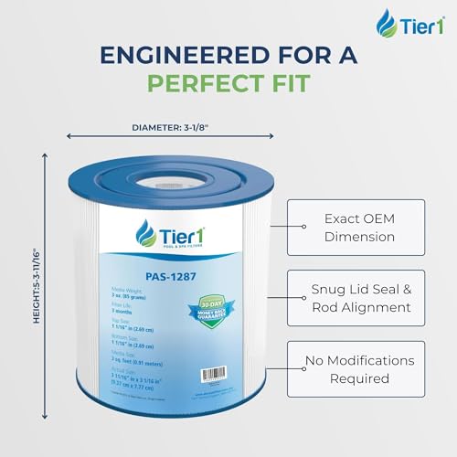 Tier1 Replacement for Intex Pool Filter Cartridge PIN3PAIR – 2 Pack | Compatible with 59904, Unicel C-3302, Pleatco PIN3PAIR, Filbur FC-3751 | 3-11/16" x 3-1/8" | Trilobal Fabric | Washable Cartridge - Thumbnail 2