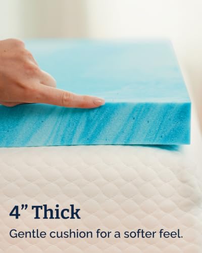 Image of 4 Inch King Memory Foam Mattress Topper - Cooling Gel Infused Bed Topper - Soft Ventilated Mattress Pad for Pressure Relief & Pain-Free Sleep - CertiPUR-US & Oeko-TEX