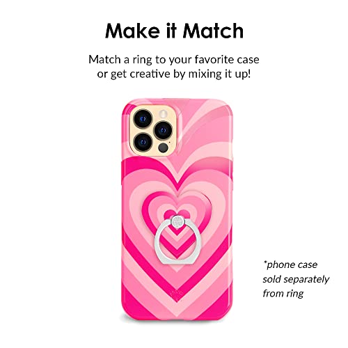 Image of Velvet Caviar Cell Phone Ring Holder - Finger Ring & Stand - Improves Phone Grip Compatible with iPhone, Galaxy, Most Smartphones (Pink Heart)
