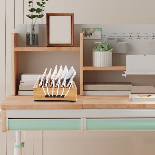 Estación de carga para teléfonos tabletas relojes de madera natural 6