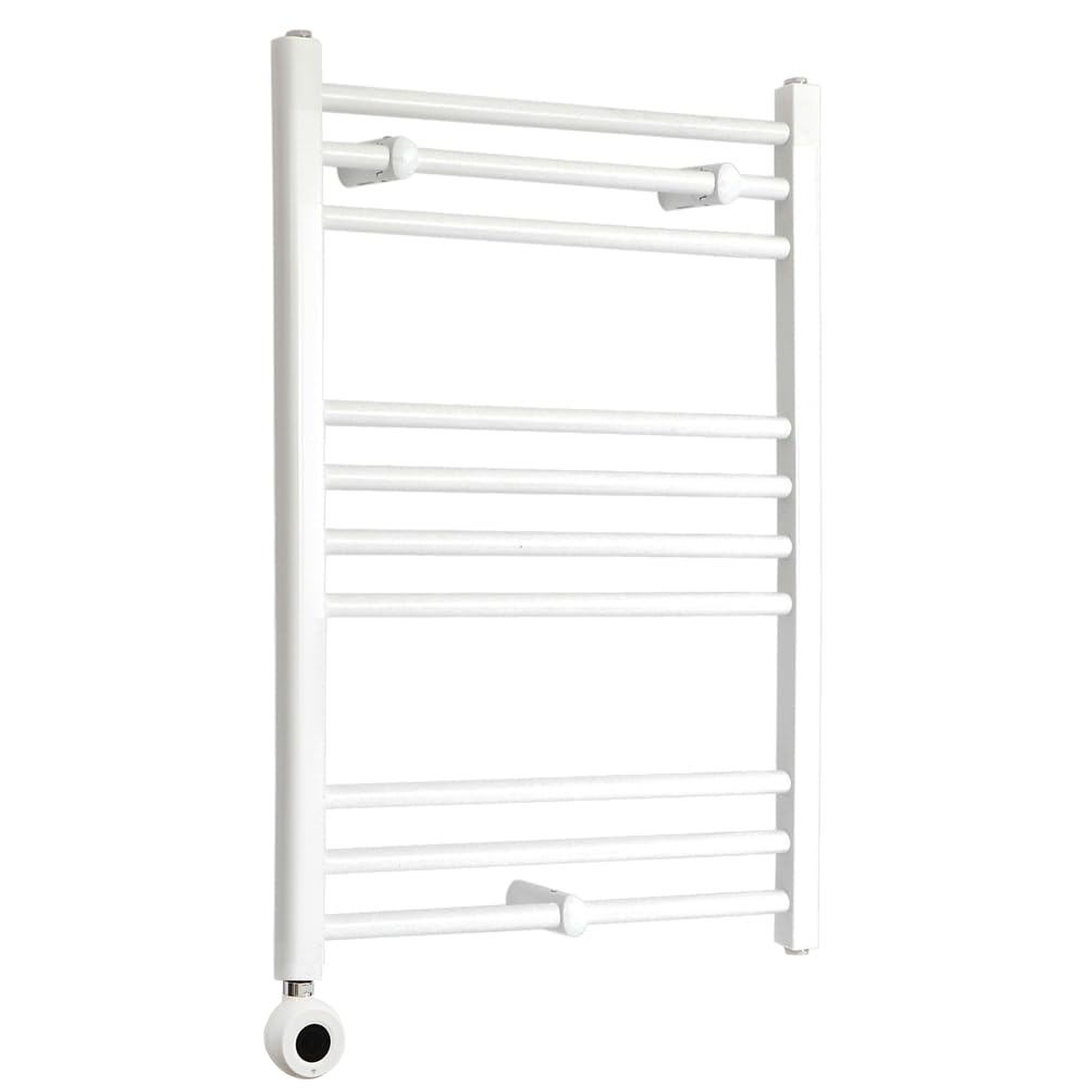 Milano Ive 400W White Straight Bar WiFi Electric Heated Towel Rail - 800mm x 600mm