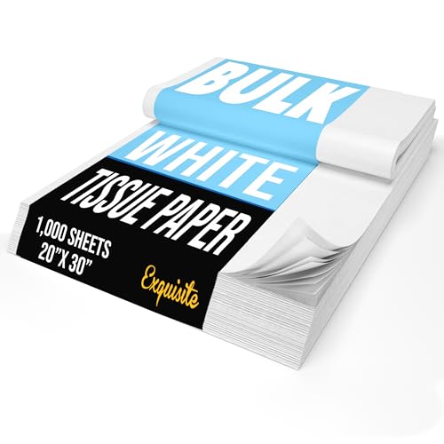 Crown Display White Tissue Paper for Gift Bags White Tissue Paper Bulk - 1 000 Sheets 20 X 30 10lb Newsprint for Packing Birthday Gift Box Filler Packing Supplies for Moving Supplies