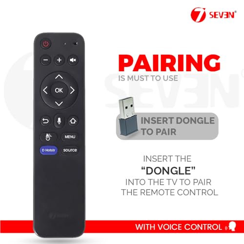 Image of 7SEVEN Universal Remote for Amstrad, Akai, Micromax, Skytron 4K Ultra HD Smart TVs - Voice Command Enabled, Ensure Key-by-Key Match with Existing Remote for Perfect Compatibility