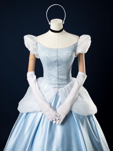 Disfraz completo princesa azul satinado talla M miniatura 4