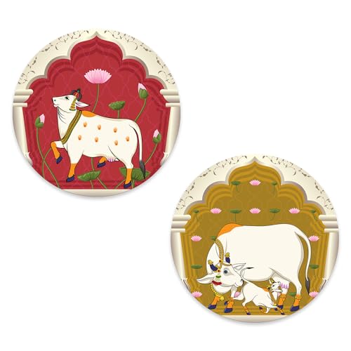 Artvibes Pichwai Designer Wooden Wall Hanging Decor | Wall Decore | Couple Gift | Print Pictures | Quotes Decor | Handcrafted Art | Wall Art For Hall | Mdf Wall Décor | (WH_8801NN)