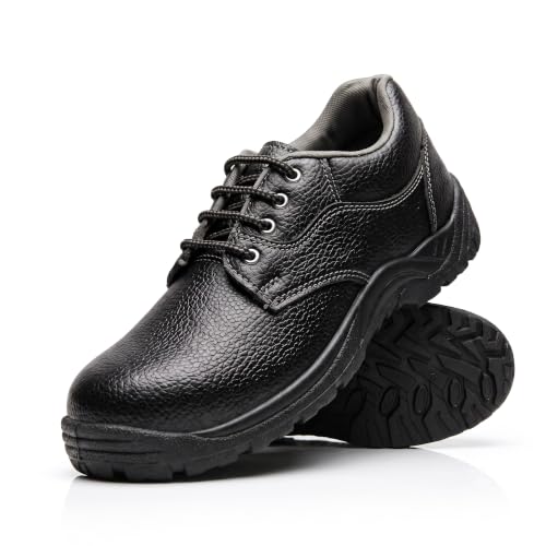 Image of Shyam Steel Steel Toe Safety Shoes for Men Heavy Duty Industrial Construction Work Boots Anti Slip PVC Sole & Puncture Resistant Protective Footwear Durable Lightweight Breathable Industrial Shoes