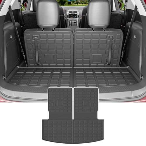 powoq 6&7 Seats Cargo Mat Compatible with 2020-2025 Ford Explorer Trunk Mat TPE Cargo Liner Trunk...