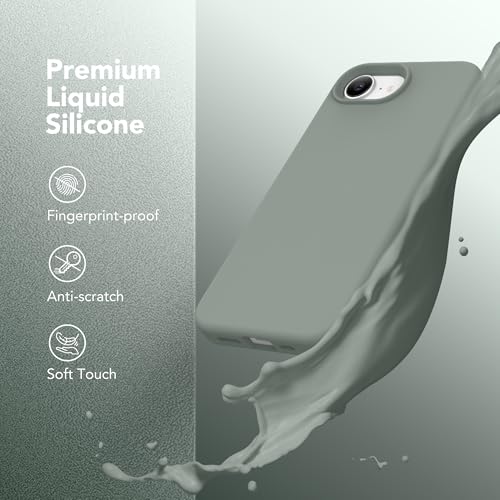 Image of Magnetic for iPhone 17e /iPhone 16e Case, Compatible with MagSafe, [Soft Anti-Scratch Microfiber Lining] Slim Silicone Shockproof Protective Phone Case for iPhone 17e /16e 6.1 inch, Calke Green