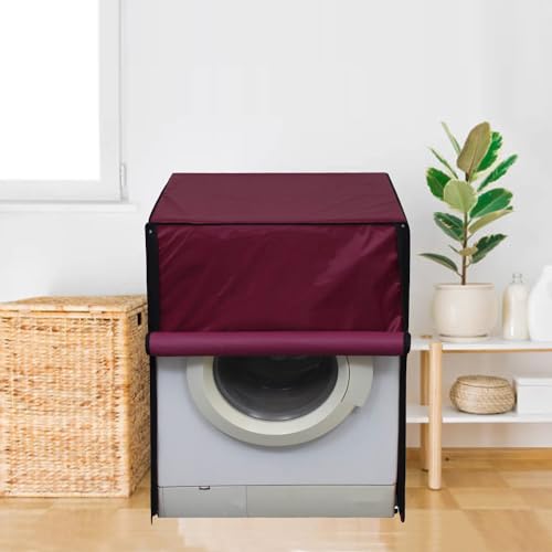 Image of Wings Star Front Load Washing Machine Cover Suitable for Bosch 6.5 kg, 7 kg, 7.5 kg, 8 kg, 8.5 kg, 9 kg. (63X63X81 CMS, Maroon)