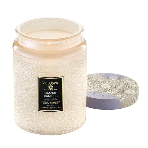 Voluspa Santal Vanille Large Scented Candle Jar 18 Oz 100 Hr Burn