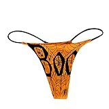 niceone Thong Underwear for Women Halloween Printed Sexy Thongs High Waist T-Back Panties Stretch Strap Seamless G-Strings