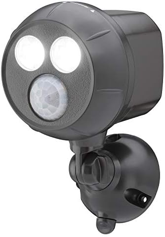 Mr Beams MB390 300-Lumen Weatherproof Wireless Battery Powered LED Ultra Bright Spotlight with Motion Sensor, Brown