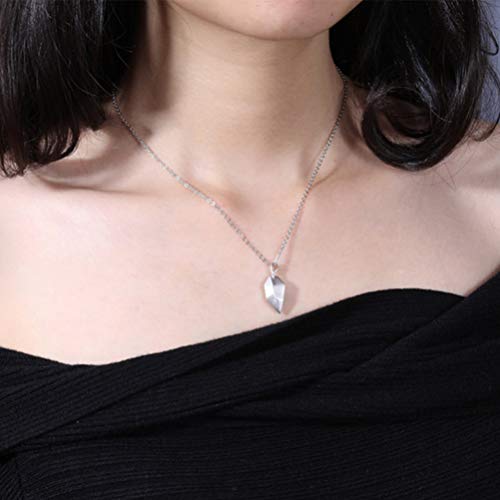 Amosfun 1 par de Colares de Casal de Mulheres de Homens Pingente Coração Quebra-Cabeça Combinando Co