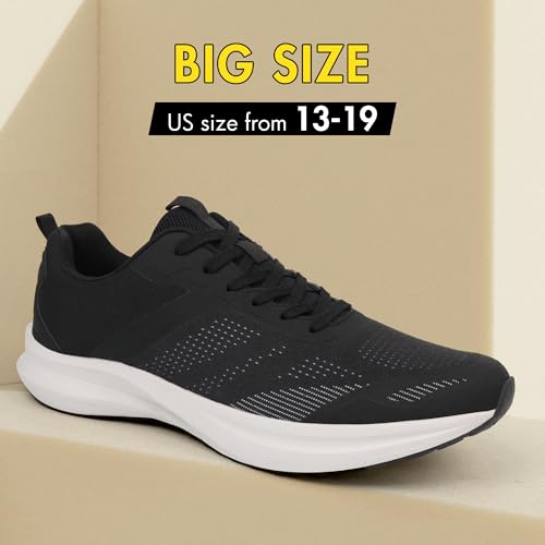 Hawkwell Men's Plus Size Walking Shoes Non-Slip Workout Fashion Sneakers US Size 13 14 15 16 17 18 192