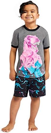 Boys 3-Piece Pajama Set Kids Sleepwear, Short Sleeve Top with Long Cuffed Pants and Matching Shorts PJ Set