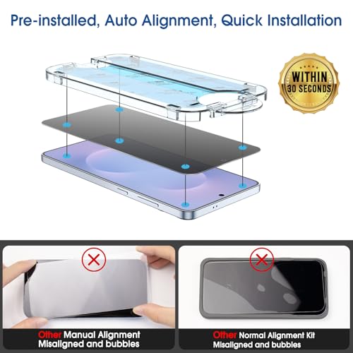 Image of amFilm OneTouch for Samsung Galaxy S25 Edge 6.7 inch Privacy Screen Protector | Auto-Alignment, 30s Install, Bubble Free,Scratch & Drop Protection, Privacy Protection, Lens Protector, 2+2 Pack (S25E-6.7'')